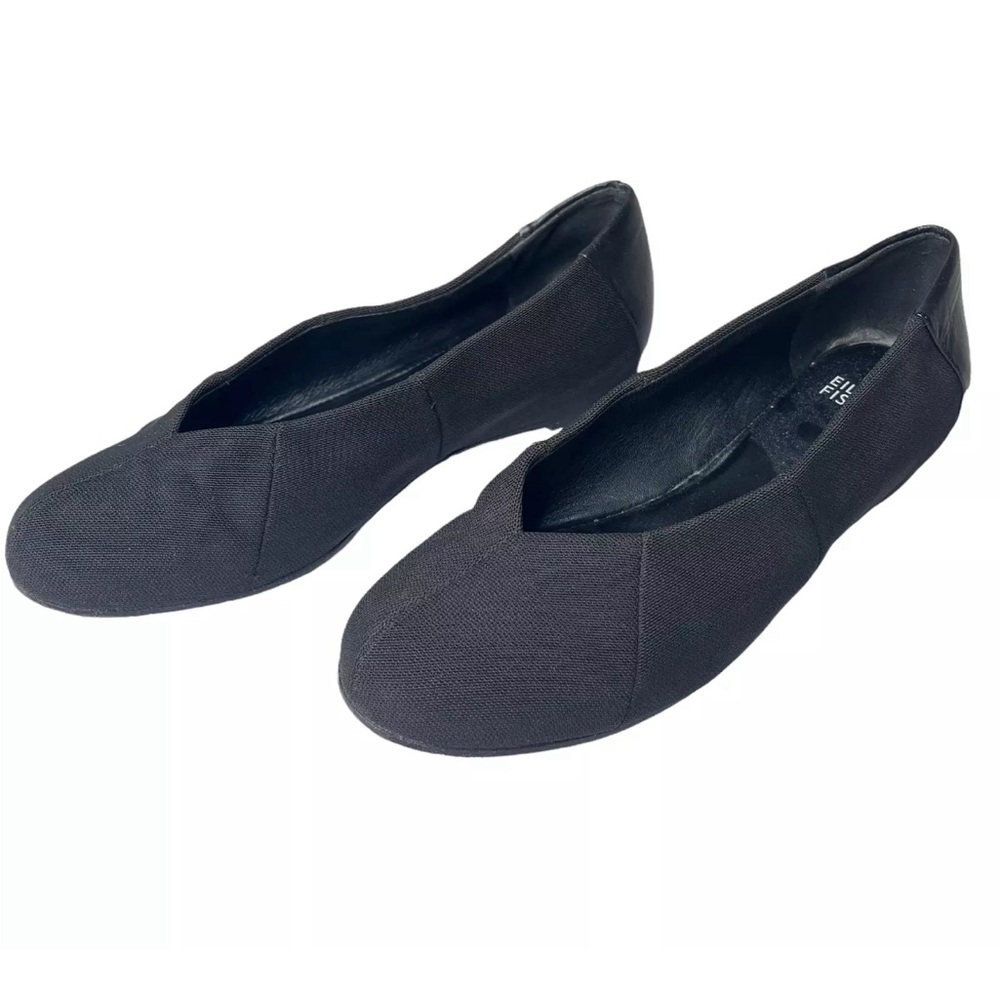 Eileen Fisher System Black Grosgrain Ballet Stretch Flats Shoes Size 6